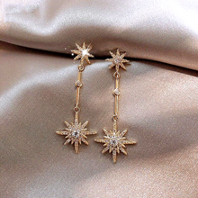 Load image into Gallery viewer, Crystal Star Drop Earrings