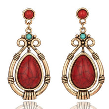 Load image into Gallery viewer, Red Pendant Boho Earrings