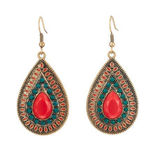 Load image into Gallery viewer, Red Pendant Boho Earrings