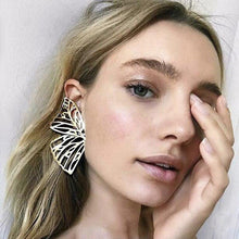 Load image into Gallery viewer, Geometric Gold Statement Earrings