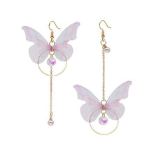 Load image into Gallery viewer, Butterfly Pearl Tassel Earrings