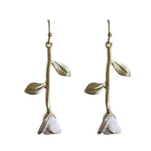 Load image into Gallery viewer, White Rose Earrings