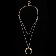 Load image into Gallery viewer, Layered Crescent Moon Necklace