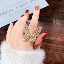 Load image into Gallery viewer, Crystal Butterfly Ring