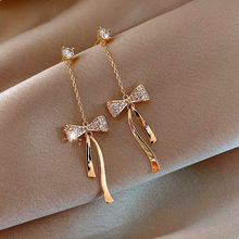 Load image into Gallery viewer, Crystal Bow Earrings
