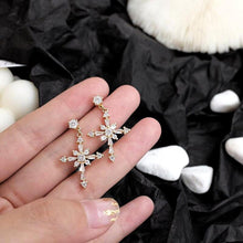 Load image into Gallery viewer, Crystal Cross Pendant Earrings
