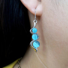 Load image into Gallery viewer, Blue Moonstone Drop Earrings