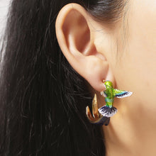 Load image into Gallery viewer, Flying Hummingbird Earrings