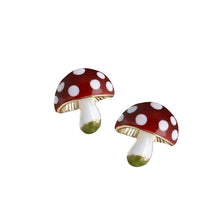 Load image into Gallery viewer, Red Mushroom Earrings