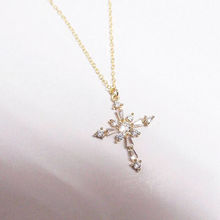 Load image into Gallery viewer, Crystal Cross Pendant Necklace