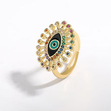 Load image into Gallery viewer, Crystal Evil Eye Rings