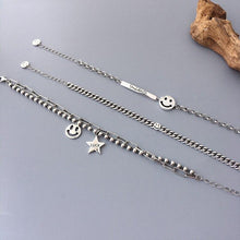 Load image into Gallery viewer, Silver Smile Charm Bracelet Set