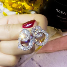 Load image into Gallery viewer, Double Crystal Hoop Earrings