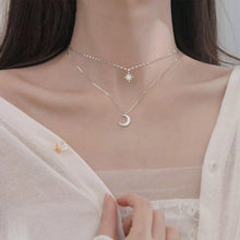 Load image into Gallery viewer, Crescent Moon & Star Necklace