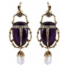 Load image into Gallery viewer, Beetle Drop Insect Earrings