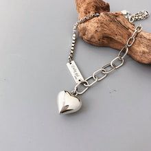 Load image into Gallery viewer, 'Lucky Girl' Silver Charm Bracelet