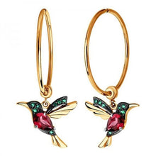 Load image into Gallery viewer, Hummingbird Hoop Earrings