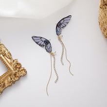 Load image into Gallery viewer, Butterfly Wing Tassel Earrings