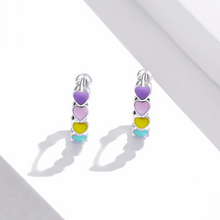 Load image into Gallery viewer, Rainbow Heart Hoop Earrings