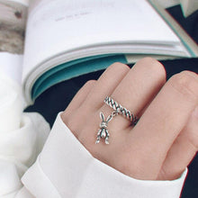 Load image into Gallery viewer, Silver Rabbit Charm Ring