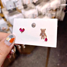 Load image into Gallery viewer, Teddy Bear & Heart Earrings
