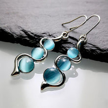 Load image into Gallery viewer, Blue Moonstone Drop Earrings