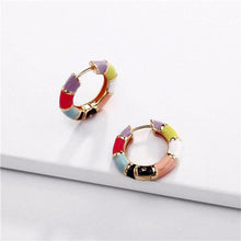 Load image into Gallery viewer, Multi-Colored Hoop Earrings