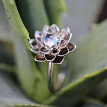 Load image into Gallery viewer, Moonstone Lotus Flower Ring