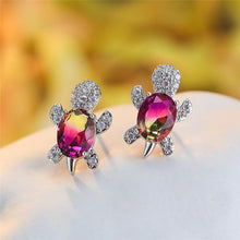 Load image into Gallery viewer, Crystal Turtle Earrings