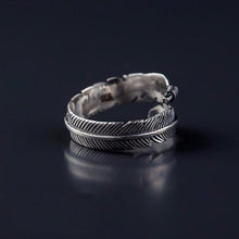 Load image into Gallery viewer, Hope Silver Feather Ring