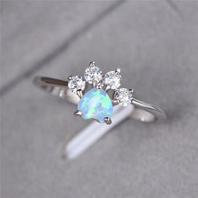 Load image into Gallery viewer, Opal & Crystal Paw Ring