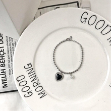 Load image into Gallery viewer, Black Agate Heart Bracelet