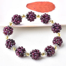 Load image into Gallery viewer, Natural Garnet Stone Blackberry Bracelet