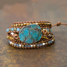 Load image into Gallery viewer, Calming Ocean Jasper Wrap Bracelet