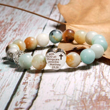 Load image into Gallery viewer, Amazonite Bible Verse Bracelet