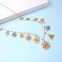 Load image into Gallery viewer, Gold Evil Eye Statement Necklace