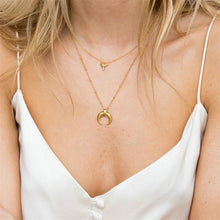 Load image into Gallery viewer, Crescent 18K Gold Moon Necklace