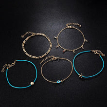 Load image into Gallery viewer, Evil Eye Charm Anklet Set