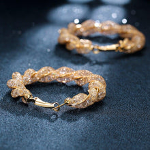 Load image into Gallery viewer, Gold & Crystal Hoop Earrings