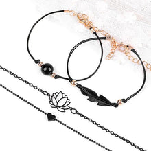 Load image into Gallery viewer, Black Lotus Bracelet Set