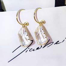 Load image into Gallery viewer, Gold & Crystal Drop Earrings