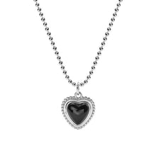 Load image into Gallery viewer, Black Agate Heart Necklace