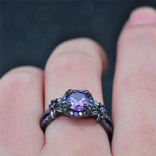 Load image into Gallery viewer, Amethyst Black Gold Ring