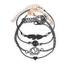 Load image into Gallery viewer, Black Lotus Bracelet Set