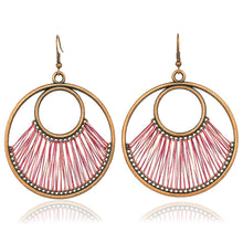 Load image into Gallery viewer, Boho Thread Hoop Earrings