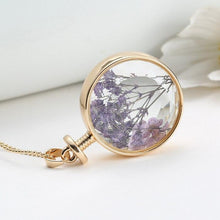 Load image into Gallery viewer, Purple Flower Pendant Necklace