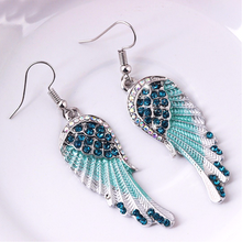 Load image into Gallery viewer, Crystal Angel Wing Earrings