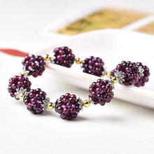 Load image into Gallery viewer, Natural Garnet Stone Blackberry Bracelet