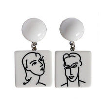 Load image into Gallery viewer, Abstract Face Drop Earrings