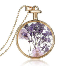 Load image into Gallery viewer, Purple Flower Pendant Necklace